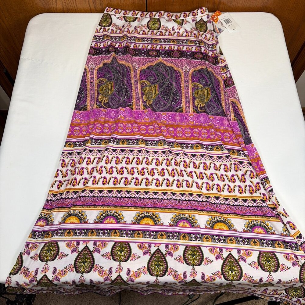 NWT Lily White Boho Maxi Skirt Women's M Multicolor